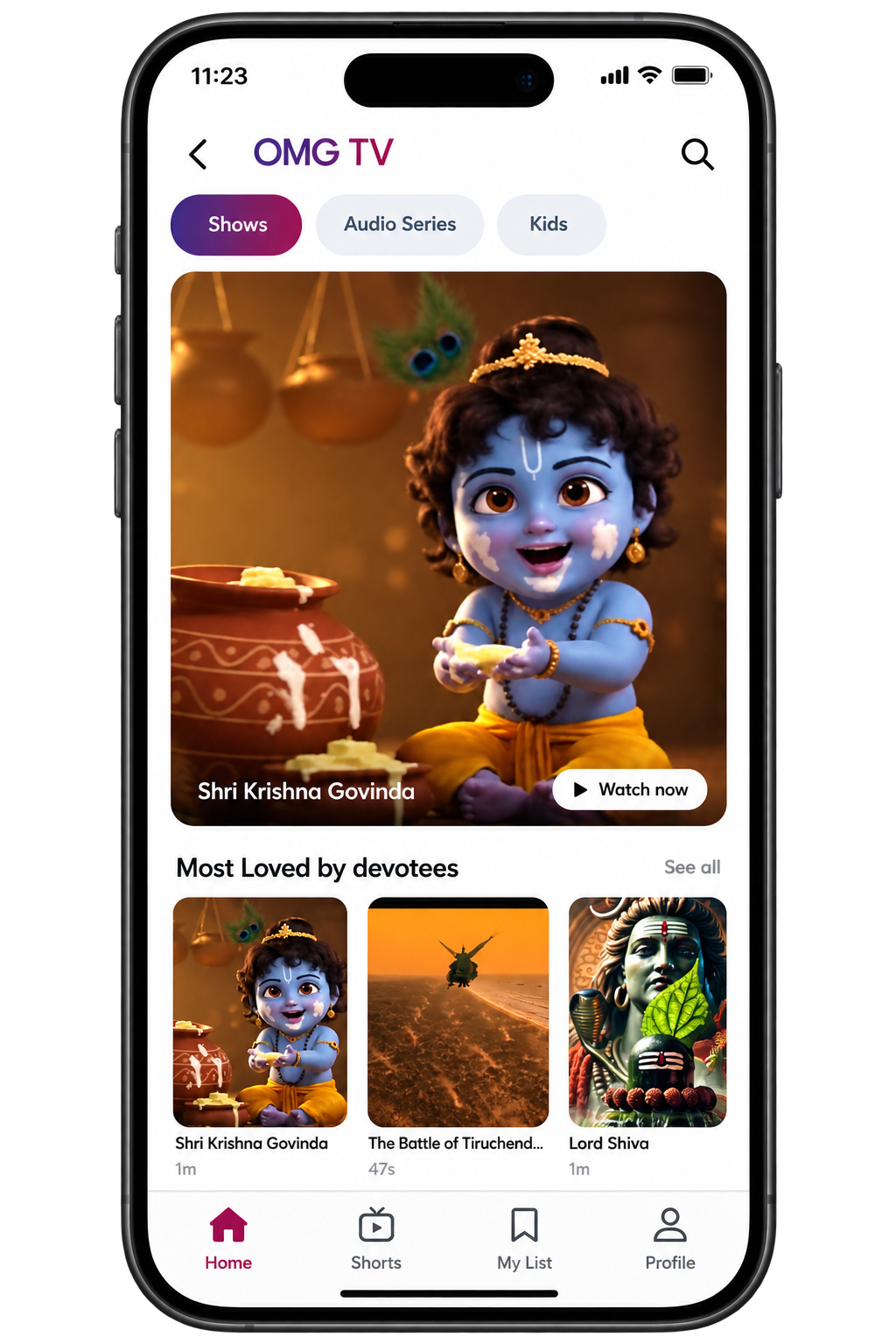 OMG TV mobile app